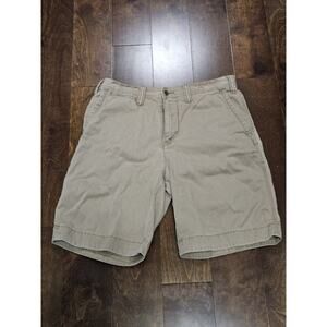 Polo Ralph Lauren Chino Shorts Relaxed Fit Men's Sz 33 Khaki Button Zipper fly